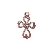 Dije cruz 20x14 mm cobre antiguo x1