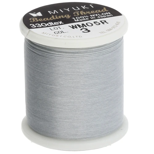 Miyuki Nylon Beading thread B 0.25 mm Silver x50 m