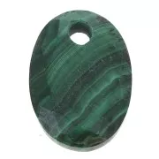 Colgante facetado ovalado 14x10 mm de piedra gema - Malachite x1