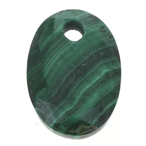 Colgante facetado ovalado 14x10 mm de piedra gema - Malachite x1
