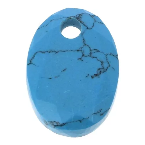 Colgante facetado ovalado 14x10 mm de piedra gema - de imitación Turquesax1