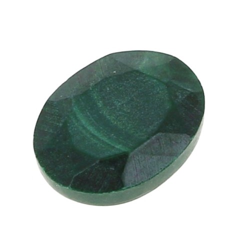 Cabuchón ovalado facetado 8x6 mm Malachite x1