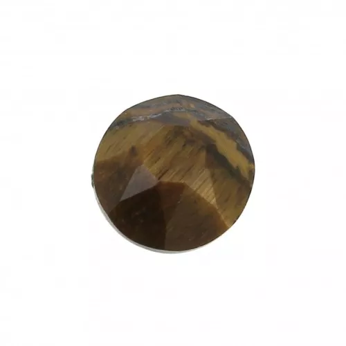 Disco redondo facetado 6 mm de piedra gema Ojo de Tigre x1