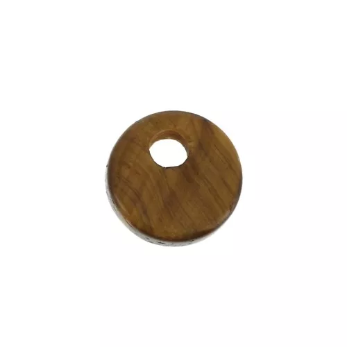 Dije redondo 6 mm de piedra gema - Ojo de Tigre x1