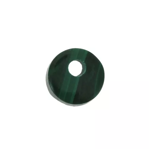 Dije redondo 6 mm de piedra gema - Malachite x1