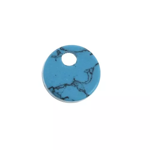 Dije redondo 6 mm de piedra gema - de imitación Turquesa x1