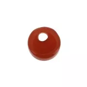 Dije redondo 6 mm de piedra gema tintada - Agate Rojo x1