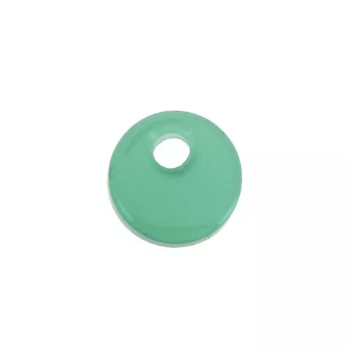 Dije redondo 6 mm de piedra gema - Agate Verde x1