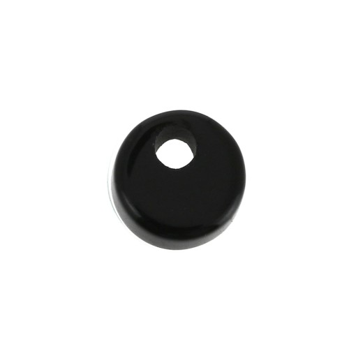 Dije redondo 6 mm de piedra gema - Black Onyx x1
