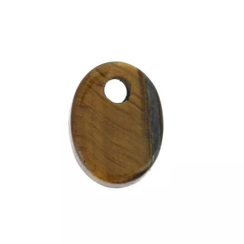 Dije ovalado 8x6 mm de piedra gema - Ojo de Tigre x1
