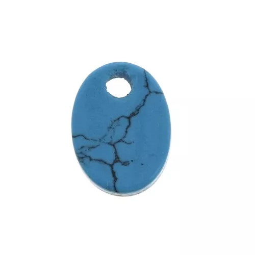 Dije ovalado 8x6 mm de piedra gema - de imitación Turquesa x1