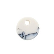 Dije redondo 8 mm de piedra gema - Howlite x1|raw }}