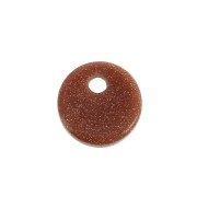 Dije redondo 8 mm de piedra gema Gold Stone - De imitación Piedra de sol x1