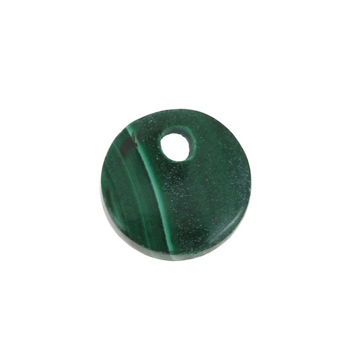 Dije redondo 8 mm de piedra gema - Malachite x1
