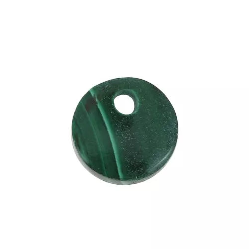 Dije redondo 8 mm de piedra gema - Malachite x1
