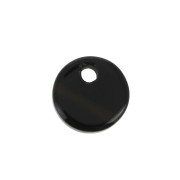 Dije redondo 8 mm de piedra gema - Black Onyx x1