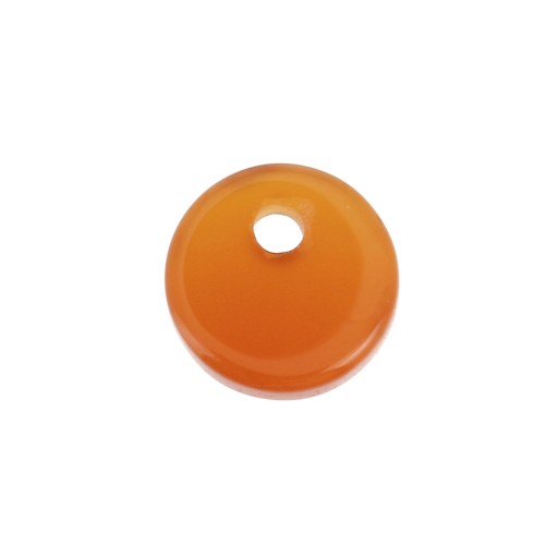 Dije redondo 8 mm de piedra gema tintada - Agate Rojo x1