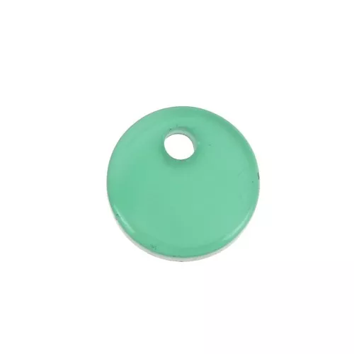 Dije redondo 8 mm de piedra gema - Agate Verde x1