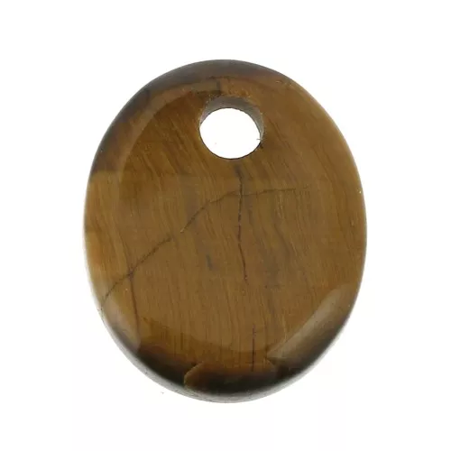 Dije ovalado 12x10 mm de piedra gema - Ojo de Tigre x1