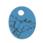 Dije ovalado 12x10 mm de piedra gema - de imitación Turquesa x1