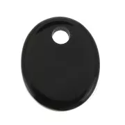 Dije ovalado 12x10 mm de piedra gema - Black Onyx x1