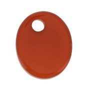 Dije ovalado 12x10 mm de piedra gema tintada - Agate Rojo x1