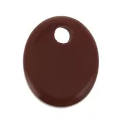 Dije ovalado 12x10 mm de piedra gema - Jaspe Rojo x1