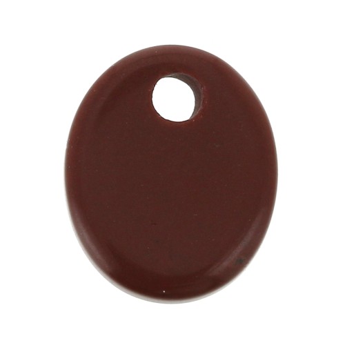 Dije ovalado 12x10 mm de piedra gema - Jaspe Rojo x1