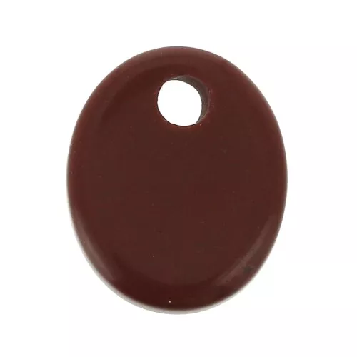 Dije ovalado 12x10 mm de piedra gema - Jaspe Rojo x1