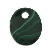 Dije ovalado 12x10 mm de piedra gema - Malachite x1
