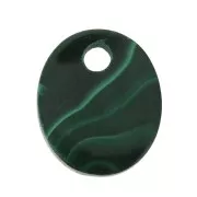 Dije ovalado 12x10 mm de piedra gema - Malachite x1