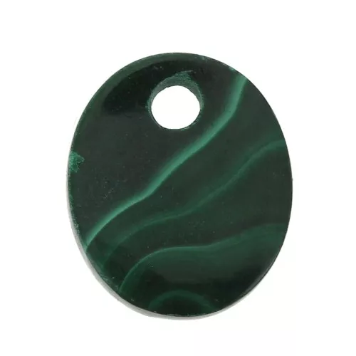 Dije ovalado 12x10 mm de piedra gema - Malachite x1