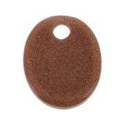 Dije ovalado 12x10 mm de piedra gema Gold Stone - De imitación Piedra de sol x1|raw }}