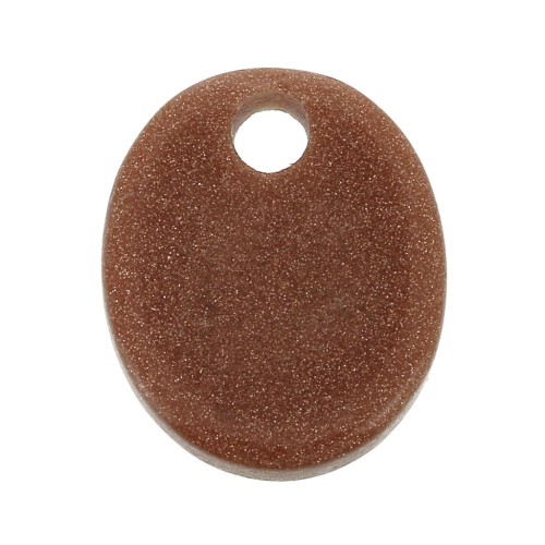 Dije ovalado 12x10 mm de piedra gema Gold Stone - De imitación Piedra de sol x1