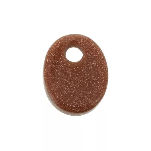 Dije ovalado 10x8 mm de piedra gema Gold Stone - De imitación Pierre de soleil x1