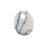Dije ovalado 10x8 mm de piedra gema - Howlite x1|raw }}