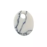 Dije ovalado 10x8 mm de piedra gema - Howlite x1