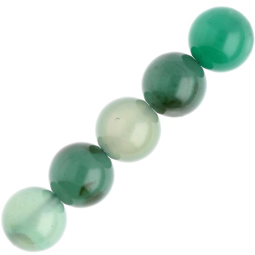 Cuentas de piedras preciosas de 10 mm - Ágata encaje verde x5