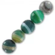 Cuentas Green Lace Agate facetada  8 mm x10
