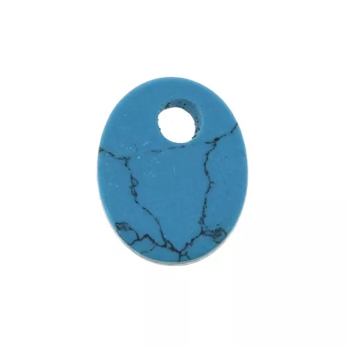 Dije ovalado 10x8 mm de piedra gema - de imitación Turquesa x1