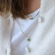 Disco redondo 6 mm de piedra gema - Agate Verde x1