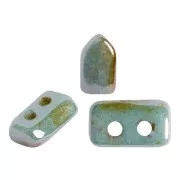 Cuentas de cristal Piros® de Puca® 2x5 mm Vert Gris Marbré Ceramic Look x10g