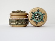 Cuentas de cristal Piros® de Puca® 2x5 mm Gold Mat x10g