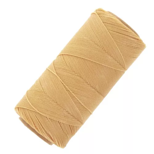 Bobina de hilo encerado Linhasita para micro macramé 0,75 mm - Amarillo paja (1046) x228m