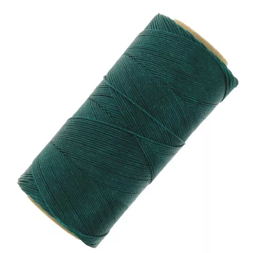 Bobina de hilo encerado Linhasita para micro macramé 0,75 mm - Esmeralda (386) x228m