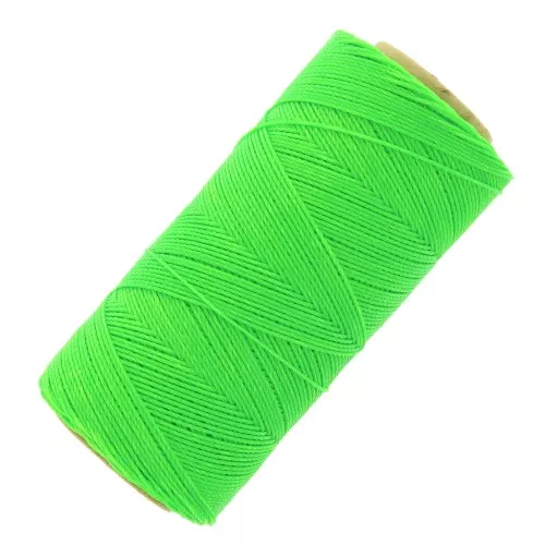 Bobina de hilo encerado Linhasita para micro macramé 0,75 mm - Verde Fluo (329) x228m