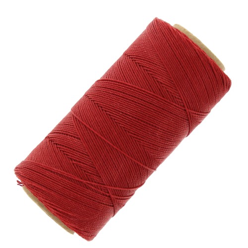 Bobina de hilo encerado Linhasita para micromacramé 0,75 mm - Rojo cadmio (677) x228m