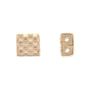 Cymbal Bead Substitute Cuenta metal Tila Beads 5x5x3 mm Parasporos Dorado Rosax1