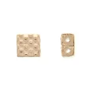 Cymbal Bead Substitute Cuenta metal Tila Beads 5x5x3 mm Parasporos Dorado Rosax1