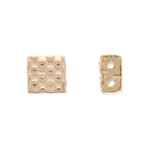 Cymbal Bead Substitute Cuenta metal Tila Beads 5x5x3 mm Parasporos Dorado Rosax1